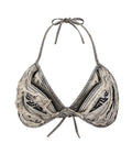 Mythical Beast Motif Bikini Top Gray