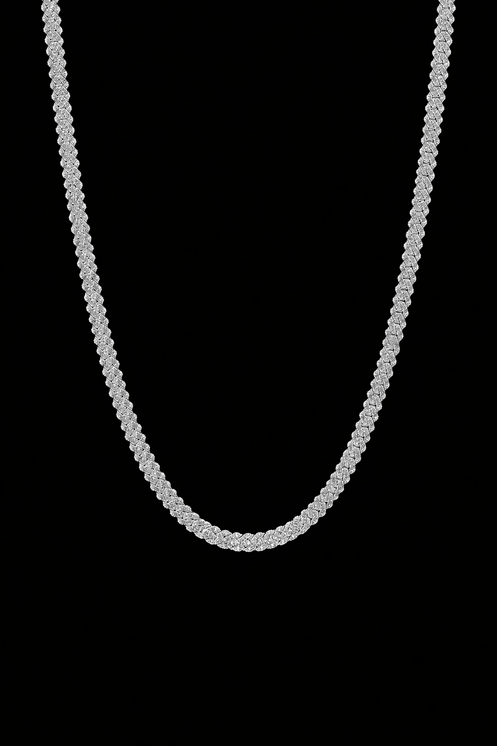 Cuban Chain in White Gold - 8mm