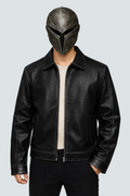 Crocodile Leather Jacket Black