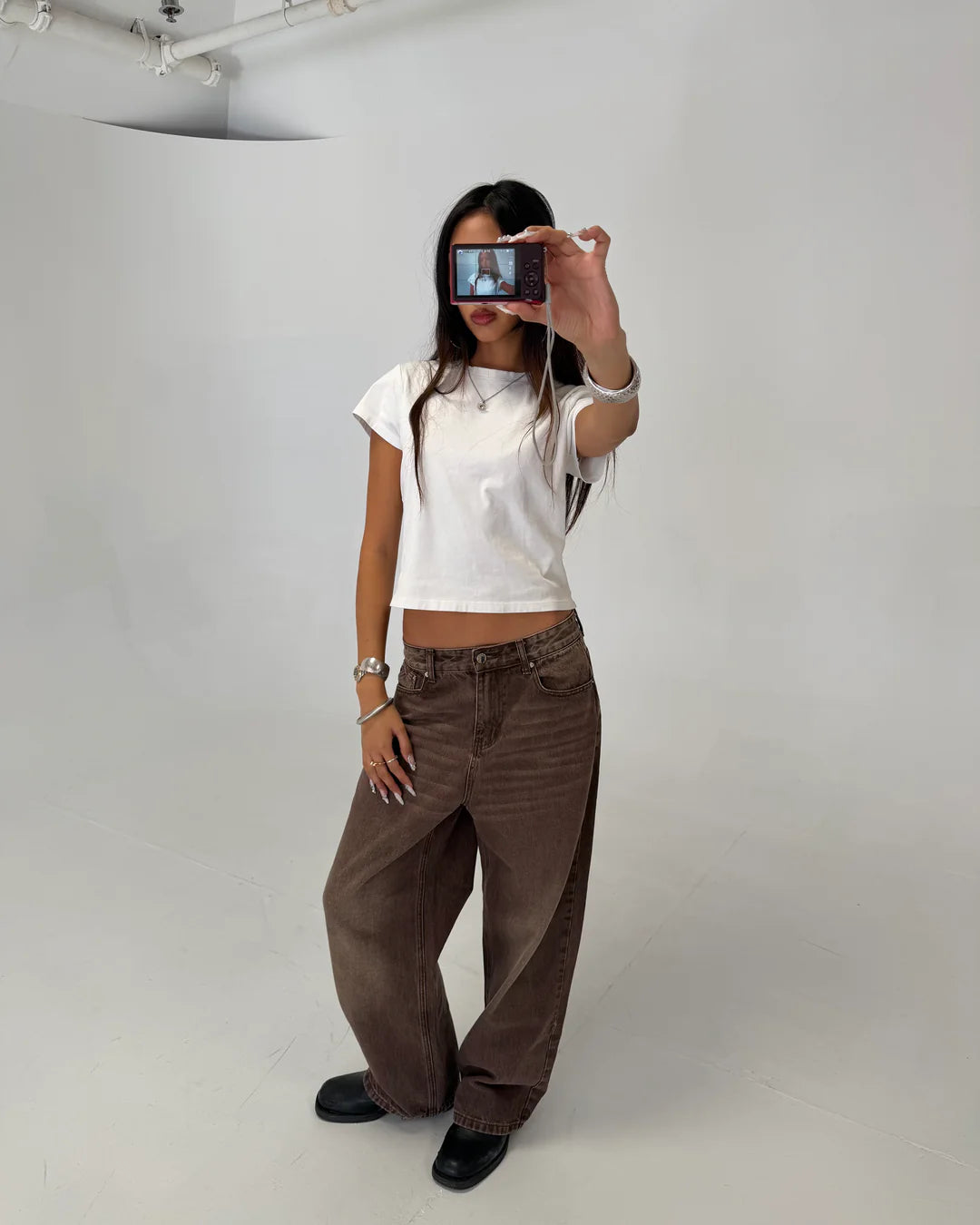 Mocha Distressed Denim Jeans | ZRONUS®