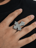 ZRONUS Iced Dominion Cross Ring